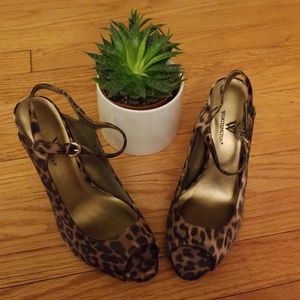 Worthington Leopard Print High Heel Sandals